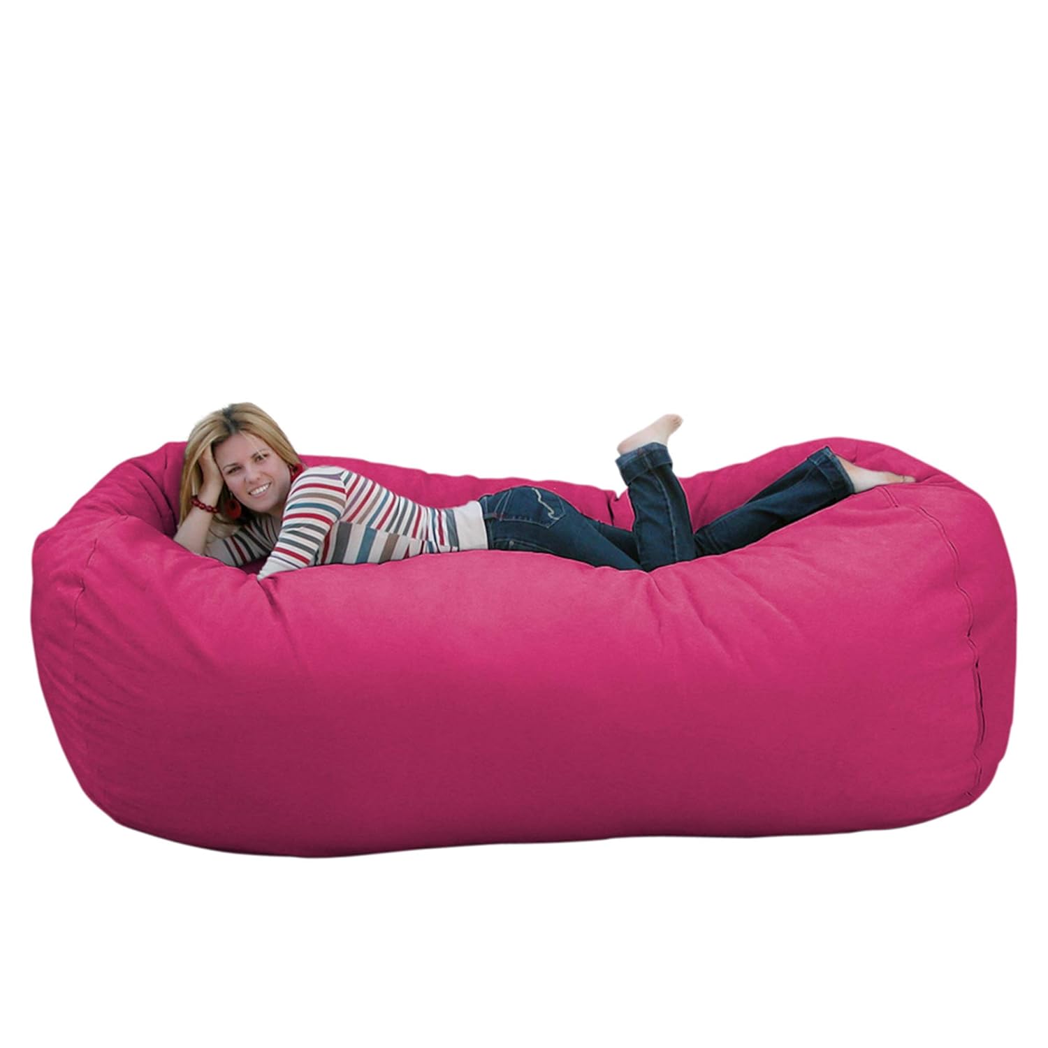 cozy sack 8-feet bean bag chair, x-large, hot pink